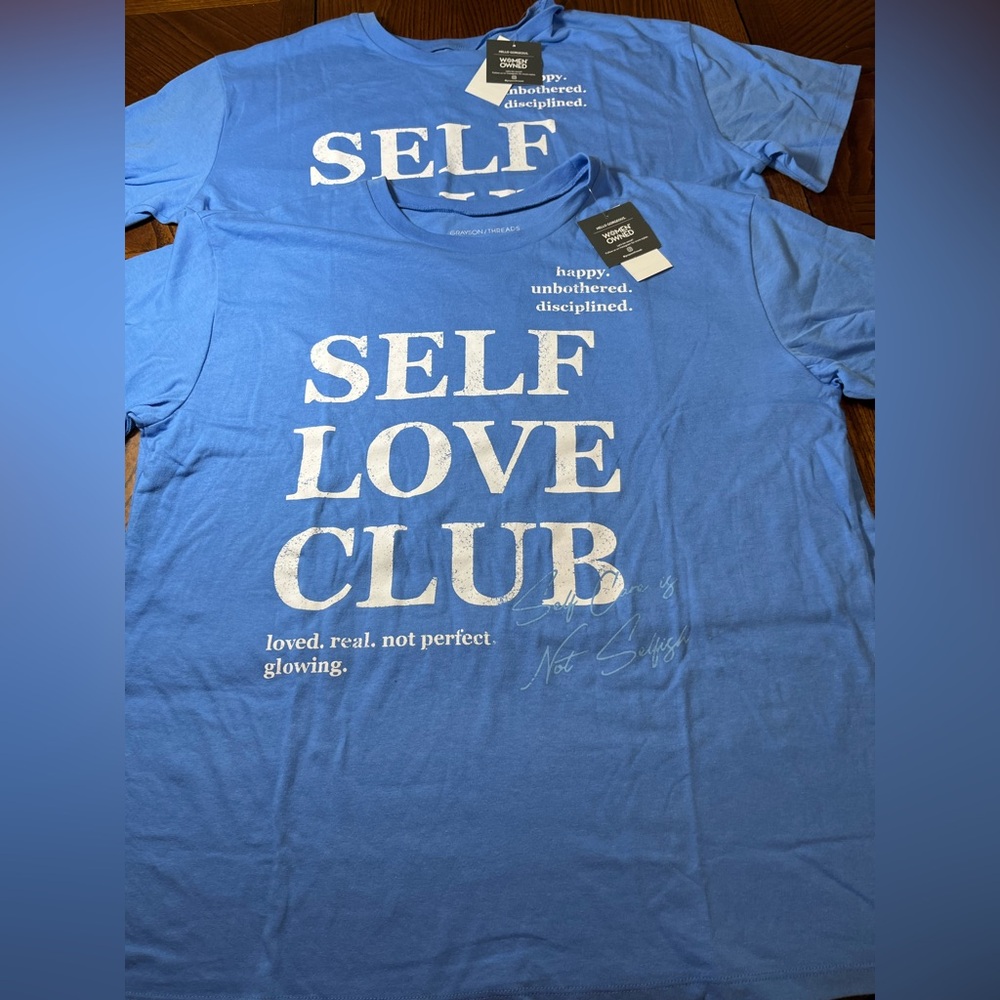 SELF LOVE CLUB TEE SHIRT BUNDLE. WOMEN OWNED COMPANY. NWT. SIZE XXL.